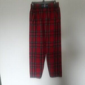 Scot-Land red plaid flannel pants, Men's S/M Like New Condition